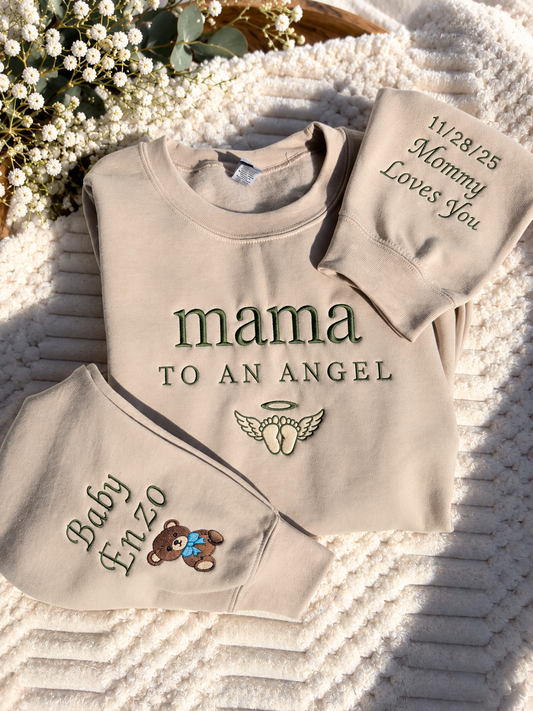 B - Mama of an angel sweatshirt